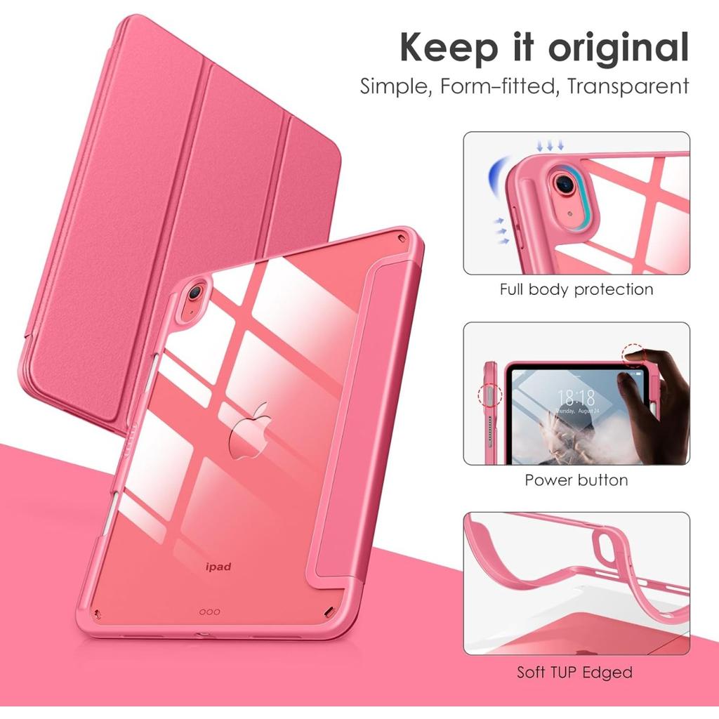 Чехол для планшета для iPad 12/11/10-го A18 2026 A16 11 дюймов 10.2 Air4/5/6/7/8 Прозрачная акриловая задняя панель TPU Защитная крышка с держателем для карандаша