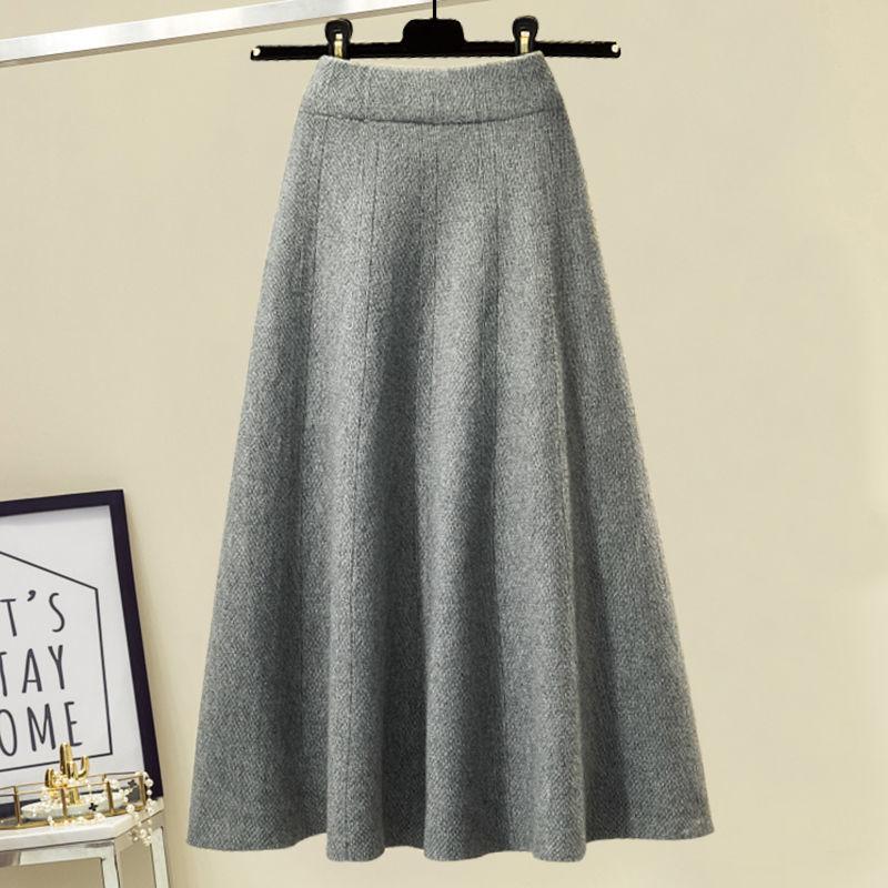 Women's Knitted Skirt Suits Round Neck Pullover Knit Sweater Knit Skirt Two Piece Set Knitted A Line Skirt Knit Top Outfits