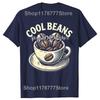 Смешные Cool Beans Кофе Кофеин Любитель Ретро Футболки Хлопок Короткий Рукав Подарки на День Рождения Мужская Повседневная Свободная Оверсайз Футболка
