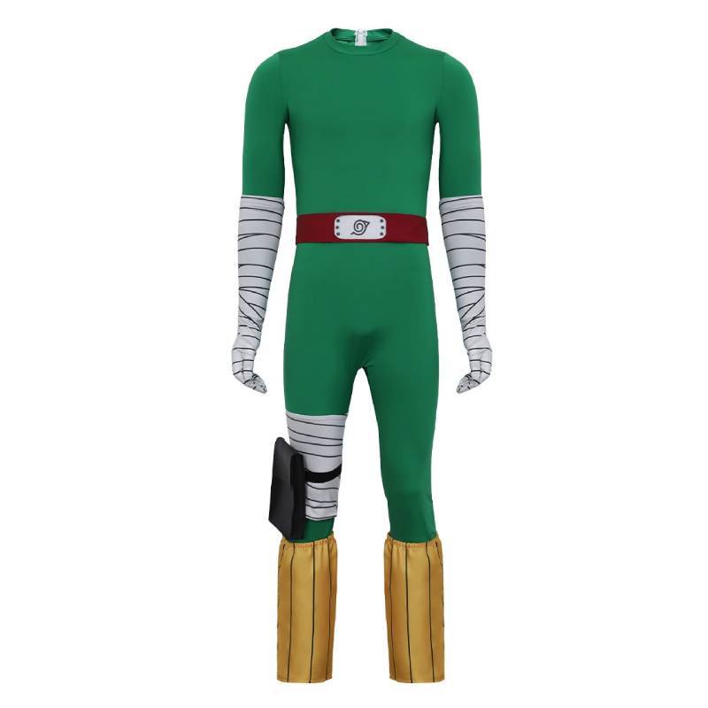Naruto Rock Lee Cosplay Suit With Polyester Fabric For Halloween And Cosplay Events
