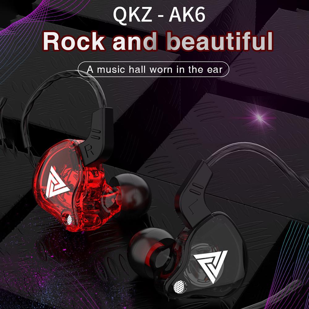 QKZ AK6 Универсальные спортивные наушники HiFi 3,5 мм, наушники-вкладыши для бега с микрофоном, гарнитура
