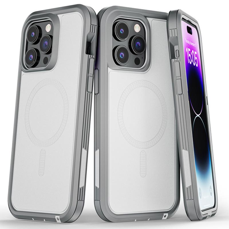 Роскошный чехол Armor Box для IPhone 15, 14, 13, 12 Pro Max Plus, силиконовый чехол из ТПУ, гибридный тяжелый магнитный противоударный чехол MagSafe