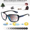 Rectangular Outdoor Wind-proof Handcrafted Frame Photochromic Progressive Multifocal Reading Glasses +0.75 To +4