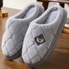 Fashion Plus Size 50/51 Men House Slippers Furry Plaid Cozy Memory Foam Lightweight Casual Shoes Winter Warm Plush Non-slip Male Slipper