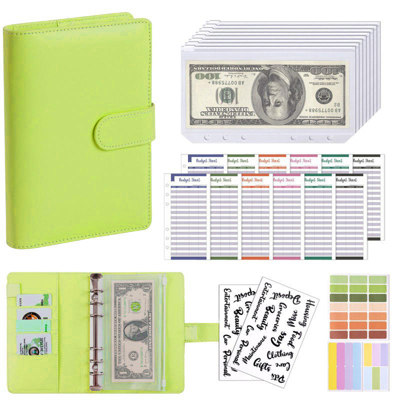 A6 из искусственной кожи, бюджетный переплет для ноутбука, набор денежных конвертов с карманами для переплета, органайзер для экономии денег