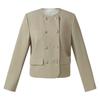 GOELIA Spring New Arrival Four-Way Stretch Round Neck Double-Breasted Jacket