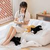 Cartoon Cat Plush Kitten Pillow White/ Gray Plush Cat Doll Simulated Cat Plush Toy  Kids