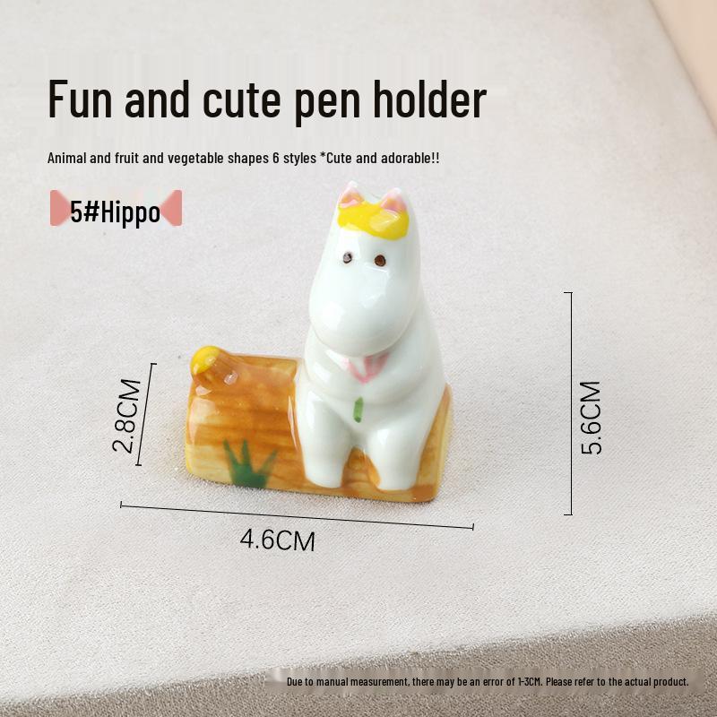 Милый мультяшный держатель для ручек и кистей для нейл-арта - Дизайн Бегемот, Арбуз, Банан