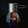 Stainless Steel Camping Windproof Stove, Outdoor Mini Hexagonal Portable Folding Firewood Stove, Barbecue Grill, Hiking BBQ