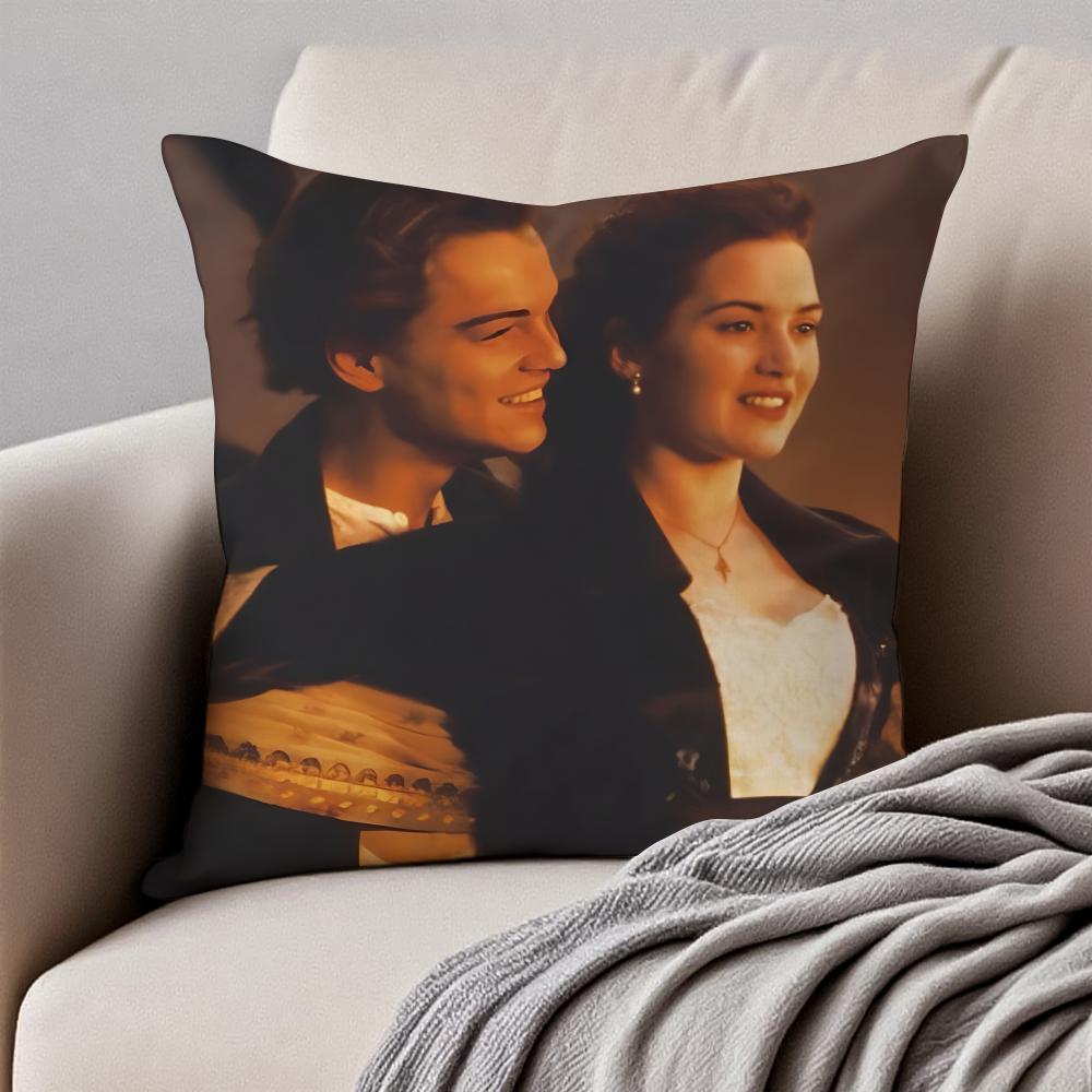 film TTitanic Cushion Cover Pillowcase Antidustmite Invisible Zipper Short Plush Sofa Cushion