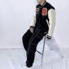 Li-Ning Коллекция Rabbit Year Prosperity Collection, свободная бейсбольная куртка с вышивкой «Кролик-бабочка», мужская верхняя одежда, черный AJMT003-3