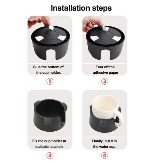 Брызгозащищенный подстаканник Регулируемый Нескользящий дизайн Съемный Простая установка Универсальный для кофейной кружки