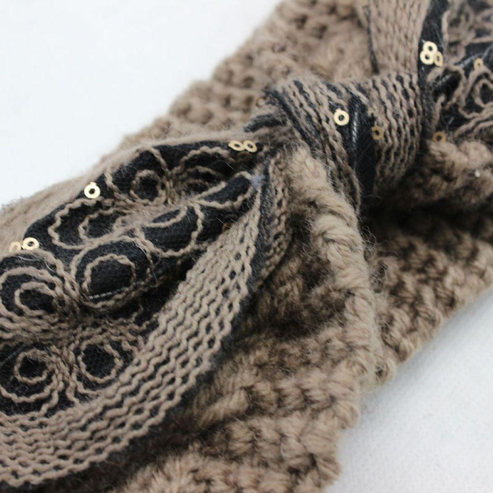 Богемская Женская Девичья Цветочная Повязка на Голову с Бантом и Ушками Кролика Тюрбан Вязаная Крючком Повязка на Волосы