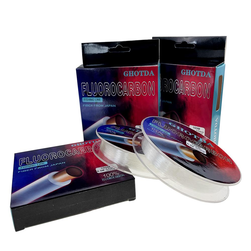 GHOTDA 100% FLUROCARBON Fishing Line 0.6#-8.0# 100M Super Strength Fishing Lines Strong Wear Resistance