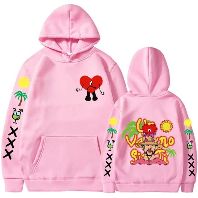 Bad Bunny Hoodie Unisex Fashion Coat Letter Print Hoodies Kids Hip Hop Hoodie Women Sweatshirt Coat Rap Sweat Autumn Winter Clothes Unisex
