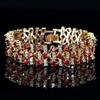 WWJ Gorgeous Golden Color Black Cubic Zirconia Wide Tennis Bracelets