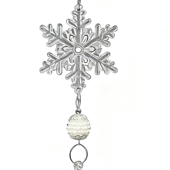 18 Pcs Crystal Christmas Ornaments for Tree Clear Acrylic Snowflake Icicle Hanging Ornaments with Drop Pendants Winter Wonderland