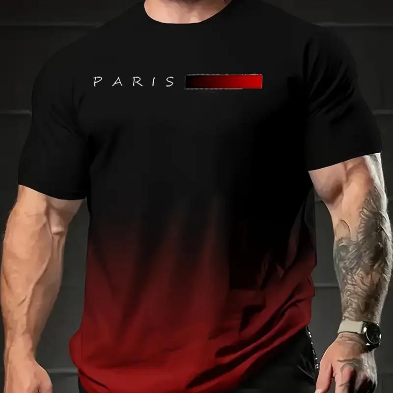 Новая летняя мужская модная футболка Personality Basics Printed Men's T-shirt Top