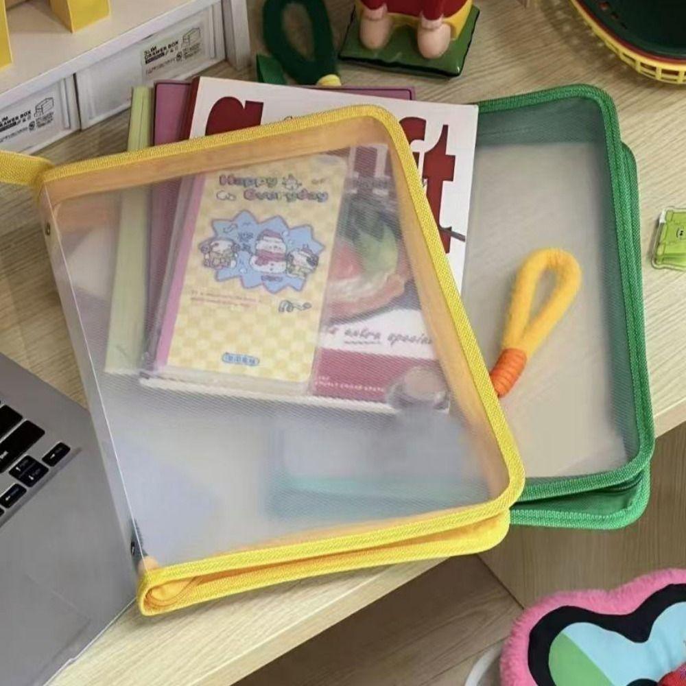 Прозрачная сумка-органайзер для хранения, полипропиленовые пакеты для файлов, милый держатель для канцелярских товаров