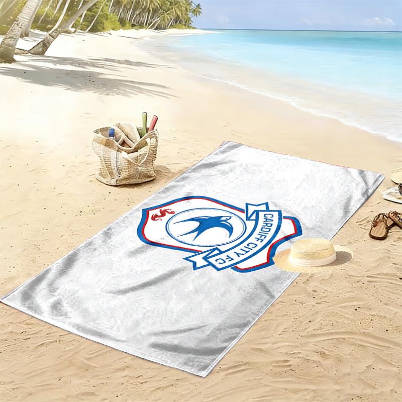 Cardiff City F.C. Полотенце для пляжа с принтом, большое, мягкое, быстросохнущее, для пляжа, кемпинга, плавания