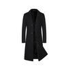 Men's Mid-Length Woolen Coat: Solid Color Single-Breasted Trench for Autumn/Winter