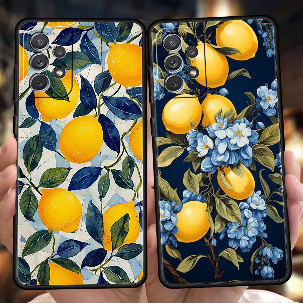 Ретро Фрукты лимон Чехол для телефона Для Samsung Galaxy A15 A13 A35 A55 A51 A71 A41 A31 A21S A03S A05 A12 A23 A25 A33 A53 A73 5G Чехол