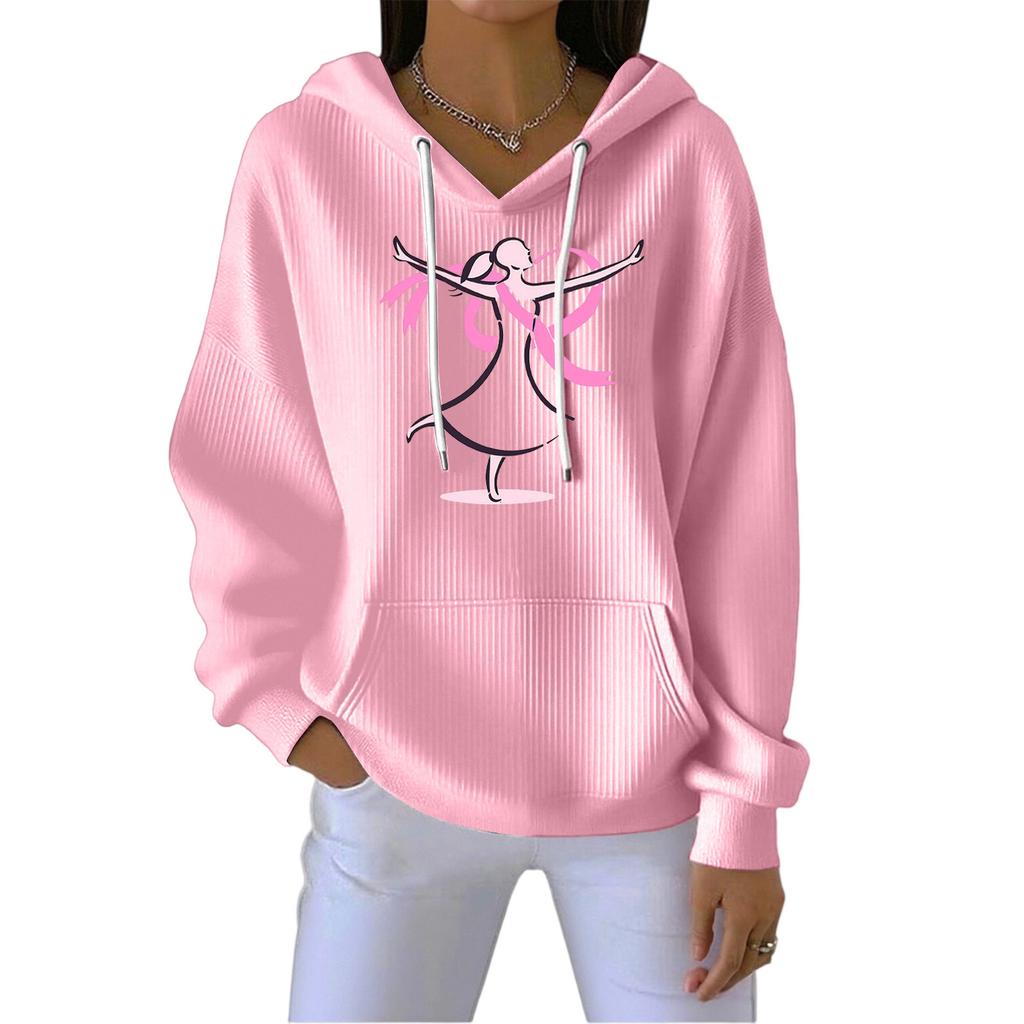 Women's Fashion CasualAngel Printed Pullover Sports Long Sleeve Sweatshirt