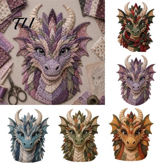 Advanced Quilting Supplies Dragon Patchwork DIY Kit, Pattern Fabric Craft Ready to Use Pack Sewing Project for Adults, Handmade Home Decor Set