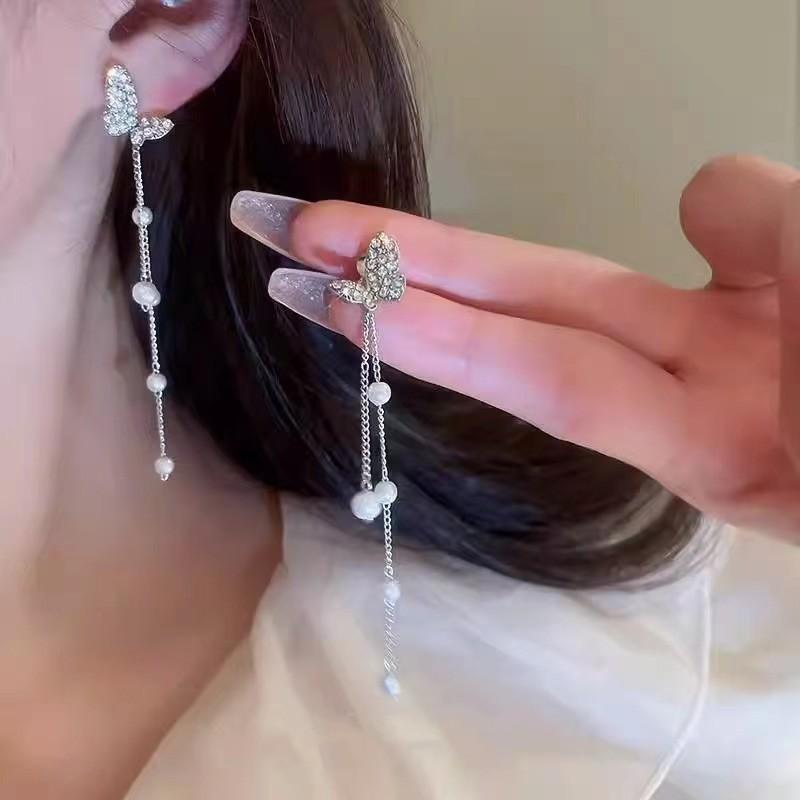 Модные длинные висячие серьги-цепочки с кисточками, подвески, серьги-капли, женские вечерние серьги со стразами и геометрическим листом, висячие серьги, ювелирные изделия