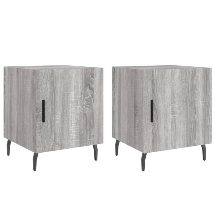 VidaXL Bedside Tables 2 Pcs Sonoma Grey 40x40x50cm Engineered Wood 827609