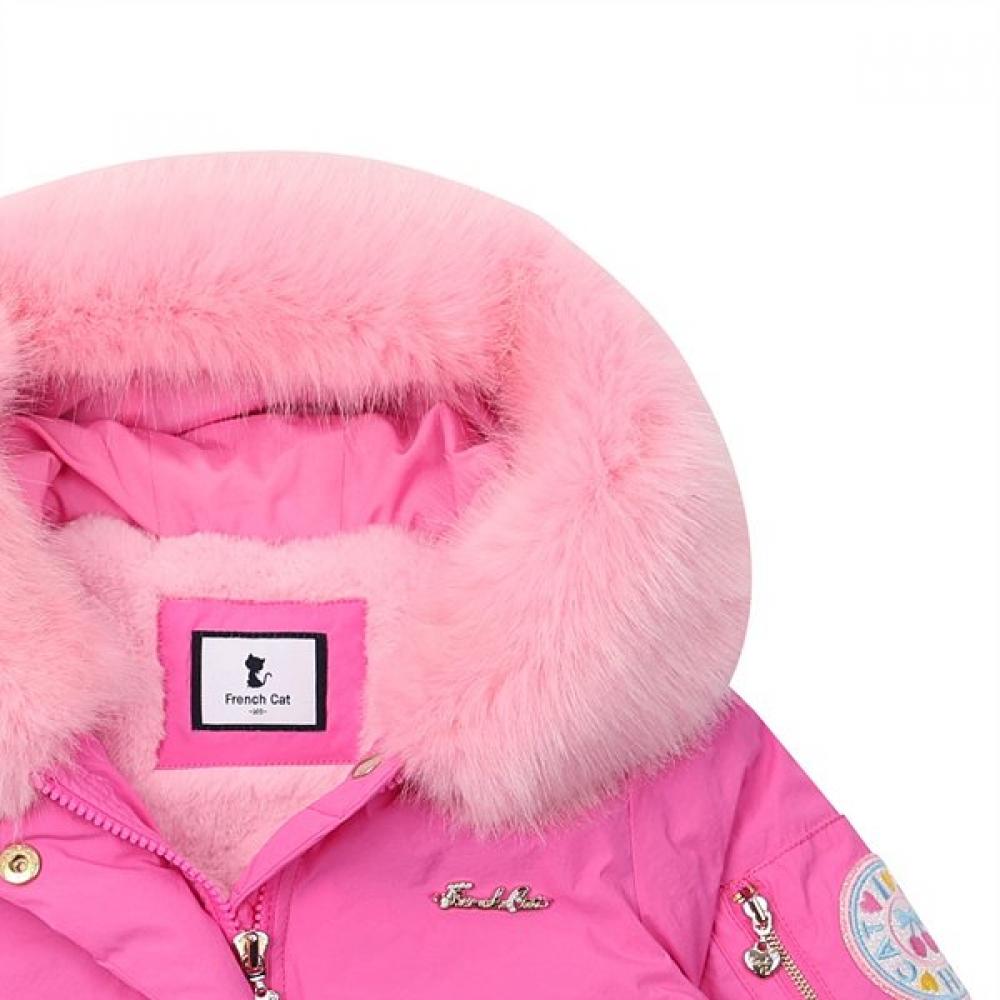 French Cat Hot Pink Duck Down Jacket Q36daj020p3