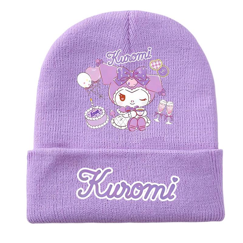 Унисекс теплая вязаная шапка серии Kuromi для подростков