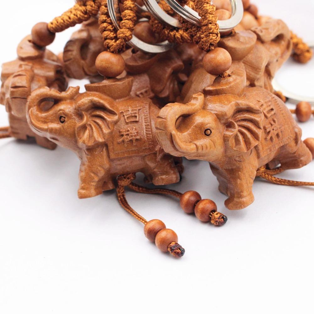 Китайский стиль милый деревянный автомобильный брелок сандаловое дерево брелки ювелирные изделия фурнитура брелок компоненты
