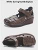 Women's Genuine Leather Thick-Soled Roman Sandals - High-Heel, Breathable, Comfortable for Mothers