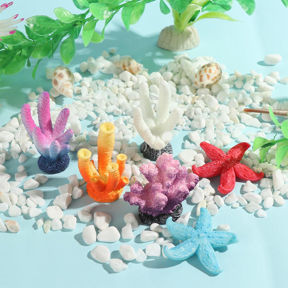 Fairy garden Aquarium Decor Landscape Making Resin Reef Rock Simulation Starfish Artificial Coral