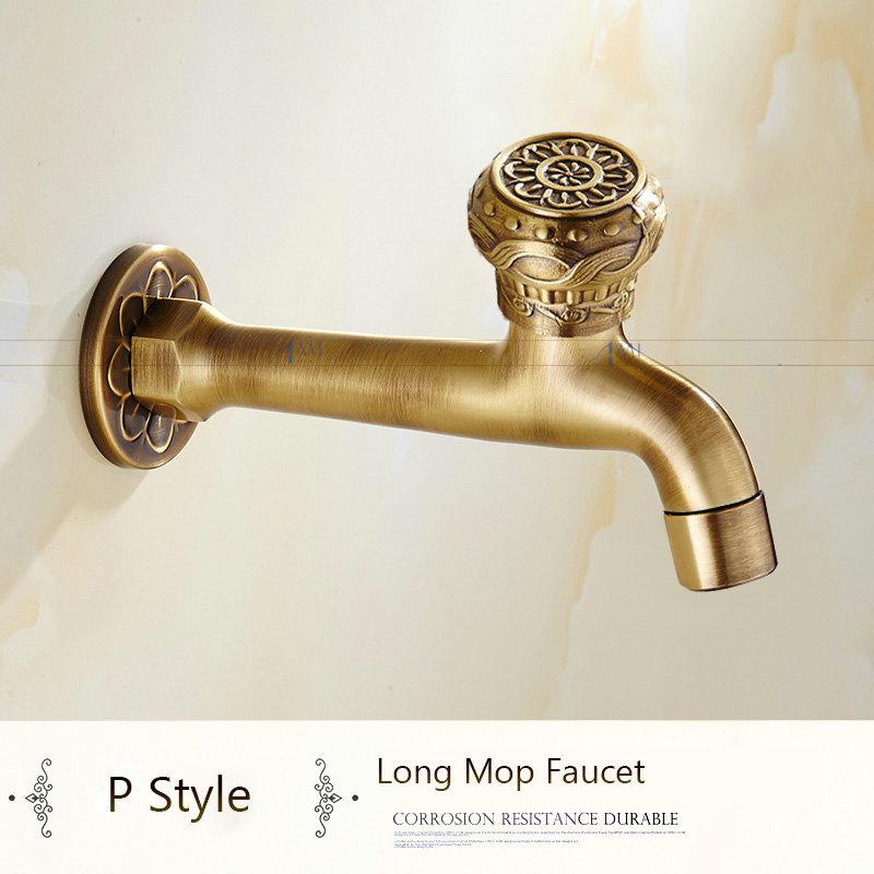 Антикварный латунный кран с резным драконом, кран для садового крана, кран для стиральной машины, уличный кран, одинарный холодный кран 1016