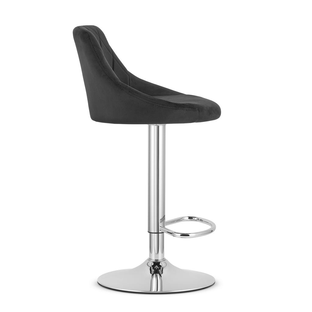 KAST stool - black velvet / chrome base