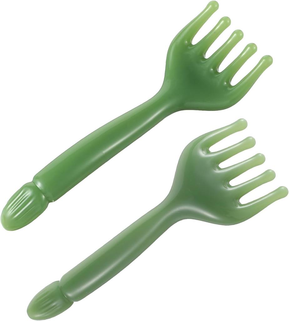 2Pcs Head Massager Manual Hair Scalp Massager Gua Sha Five Claw Massage Tool Comb Portable Handheld Resin Relax Tool for Gifts