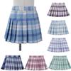 Юбка для девочек, эластичный пояс, сетчатая Студенческая плиссированная юбка, детская школьная одежда, повседневная одежда