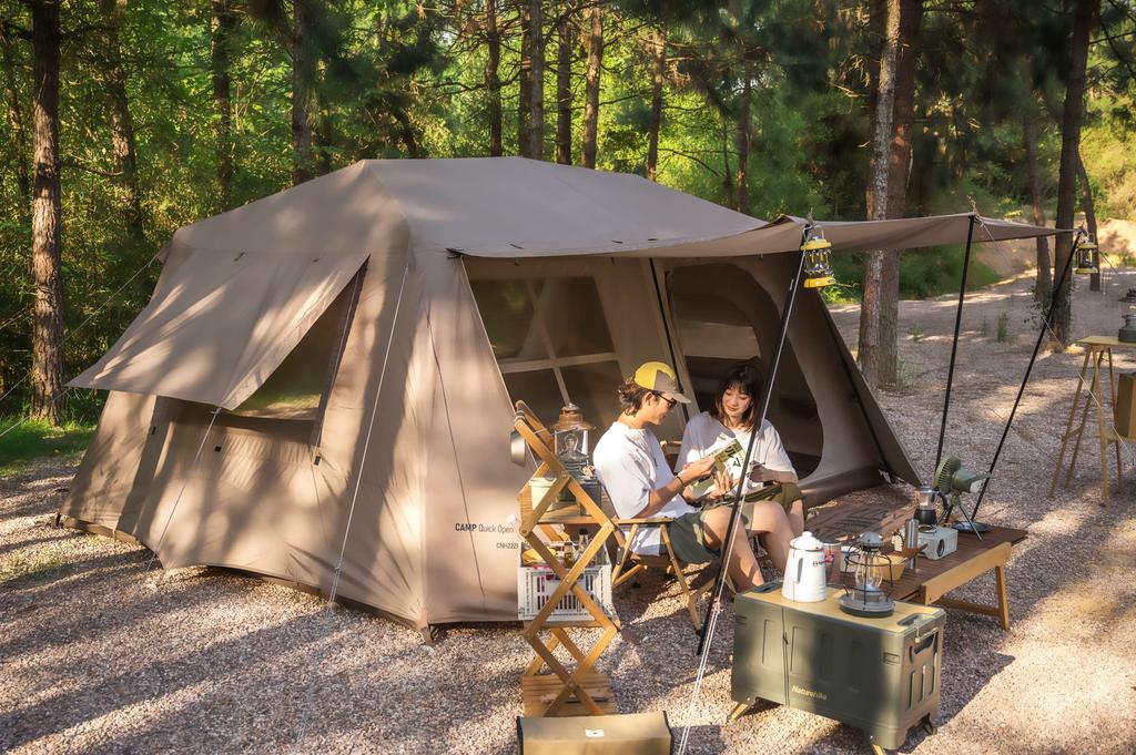 Палатка Naturehike One Touch для 34 человек UPF50+ Парковая палатка для кемпинга Простая в установке Защита от УФ-излучения Отдельно стоящая двухслойная водонепроницаемая ПУ