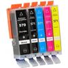 Compatible Ink Cartridges for Canon MG and MG PIXMA - ENCRE DE FRANCE - PGI 570 XL Black, CLI 571 XL Color
