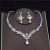 Luxury Flower Crystal Bridal Jewelry Sets for Women Wedding Dress Earrings Bride Necklace Sets Costume Accessories