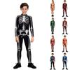 (Projector)Children's Halloween Creative Skeleton Digital Print Children's Performance Jumpsuit