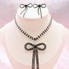 1Set Versatile Bow Design Earrings Necklace Set For Women Girls Vintage  Necklace Drop Earrings Wedding Jewelry Gifts