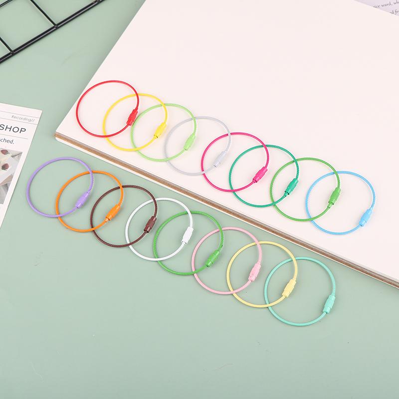 10 шт. случайной длины 15 см стальной проволочный брелок стальной трос брелок трос брелок трос багажная этикетка кольца трос кольца для ключей