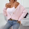 Autumn and Winter Women's Knitwear Loose Casual Solid Colour V-neck Single-breasted Knitted Sweater