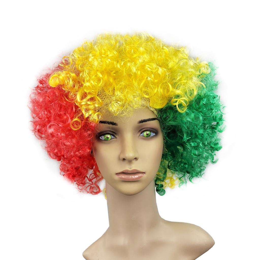 World Cup Party Wig – Colorful National Flag Hairpiece for Football Fans, Carnival & Festivals (Reusable, Hypoallergenic)