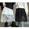 Summer Black Spliced Chiffon Midi Skirt For Casual Wear And Office