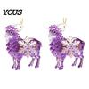 Festival Theme Party Supplies Christmas Sheep Hanging Ornament with Snowflake Decor, 2D Flat Acrylic Pendant Pendants Rope for Holiday Tree