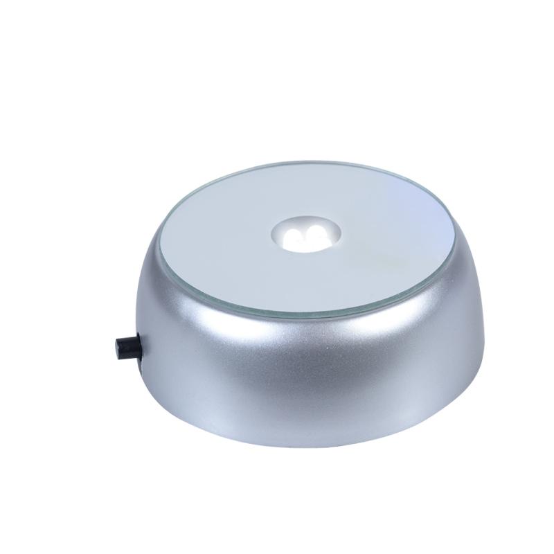 4 светодиодных светящихся основания, красочная круглая подставка для коктейлей, хрустальное стекло, прозрачные предметы